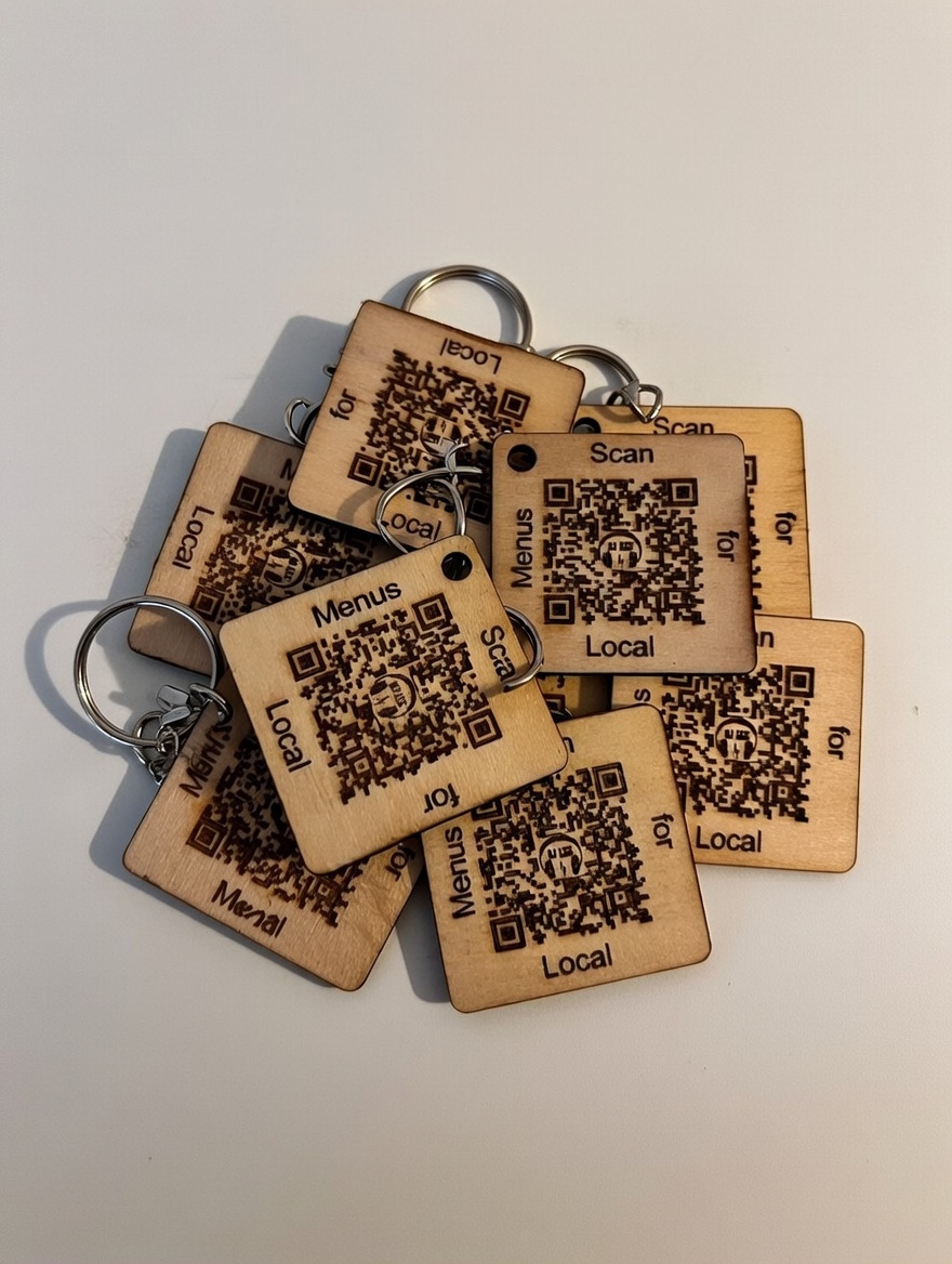 Personalized name keychain in black acrylic