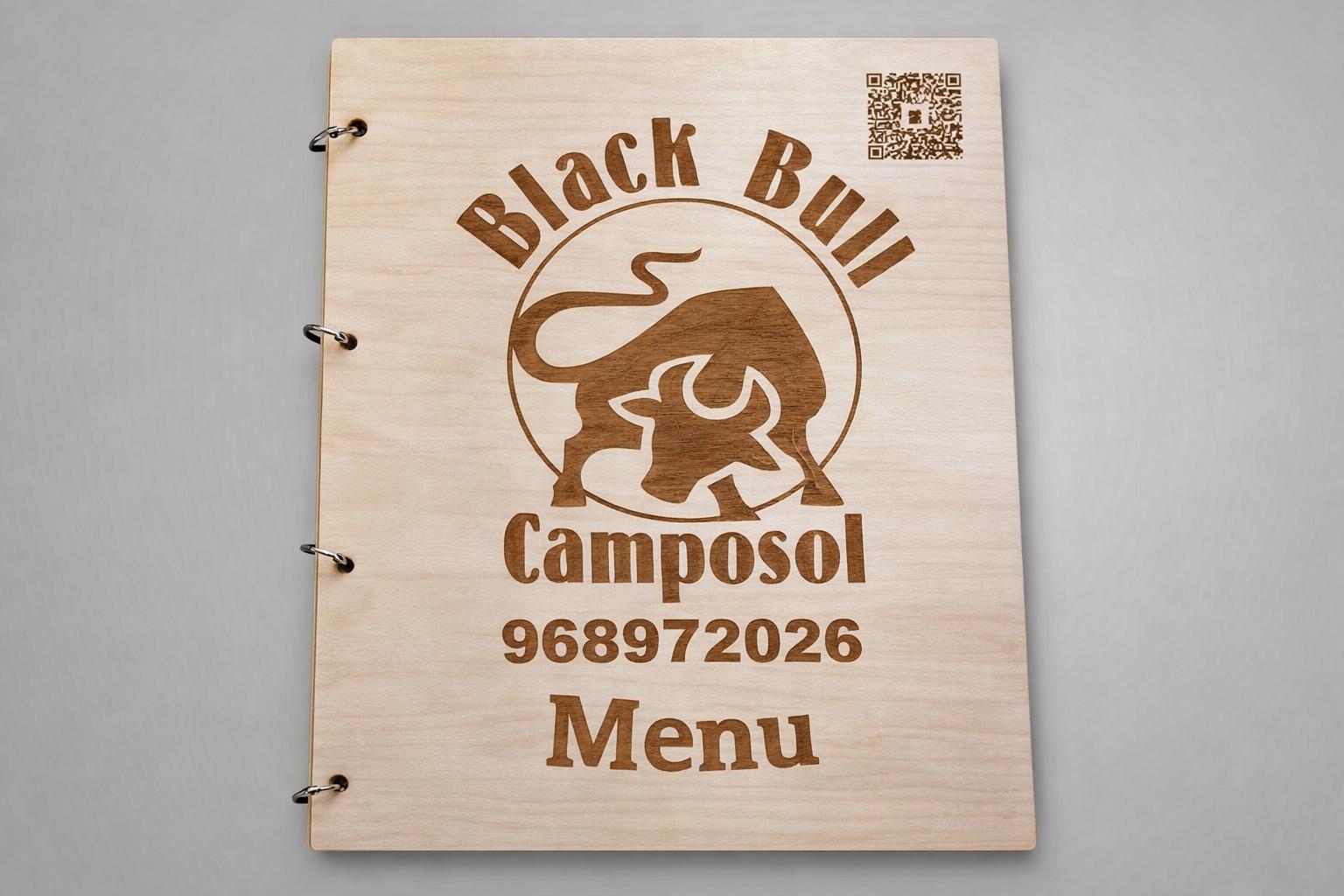 Black custom table tent menu mockup